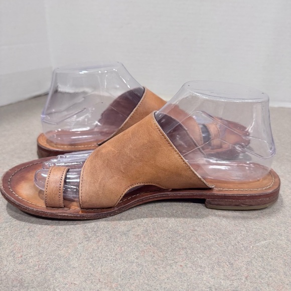 Free People Sant Antonia Distressed Brown Slides Toe Loop Sandals 39 US 8.5 - Picture 5 of 10